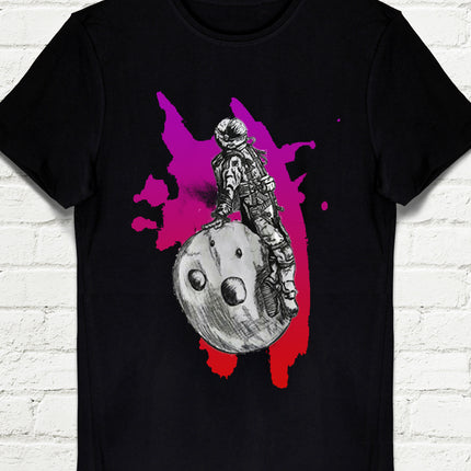 Astronot siyah t-shirt - basmatik.com