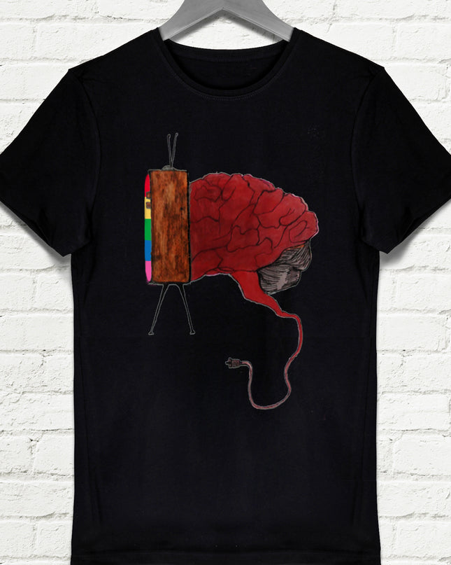 Beyin televizyon siyah t-shirt - basmatik.com