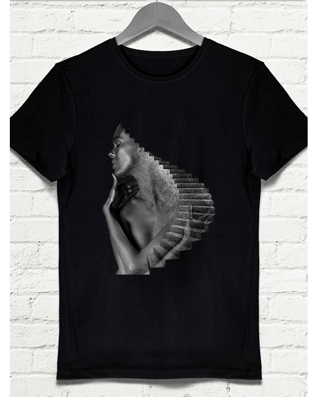 Stairs Erkek Siyah tshirt - basmatik.com