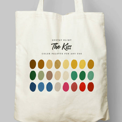 Gustav Klimt, The Kiss Color Palette Color Palette Cloth Bag
