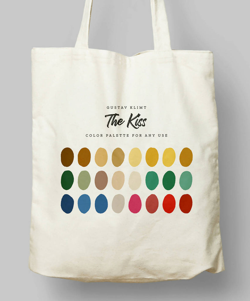 Gustav Klimt, The Kiss Color Palette Color Palette Cloth Bag