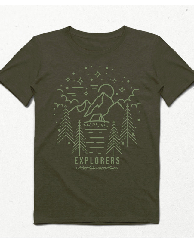 Explorers haki Erkek tişört - basmatik.com