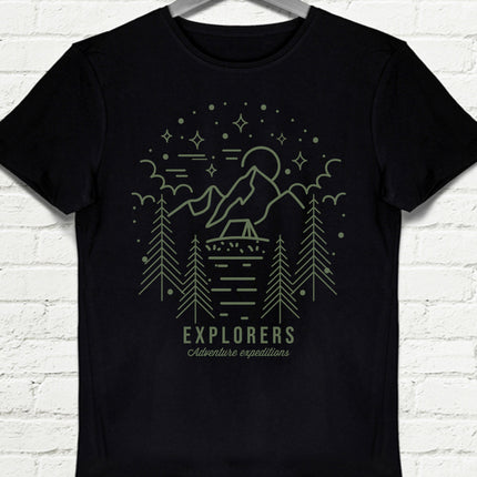 Explorers siyah Erkek tişört - basmatik.com