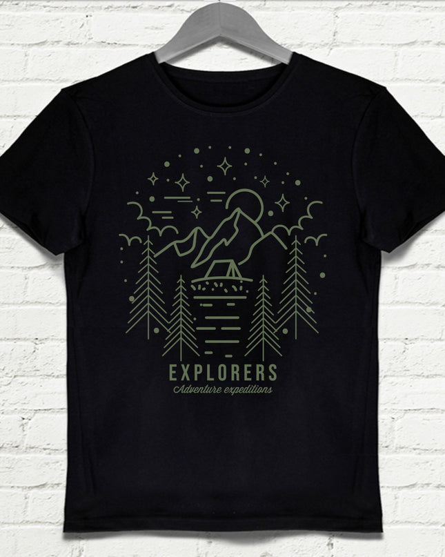 Explorers siyah Erkek tişört - basmatik.com