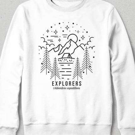 explorers beyaz sweatshirt - basmatik.com