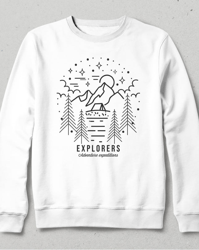 explorers beyaz sweatshirt - basmatik.com