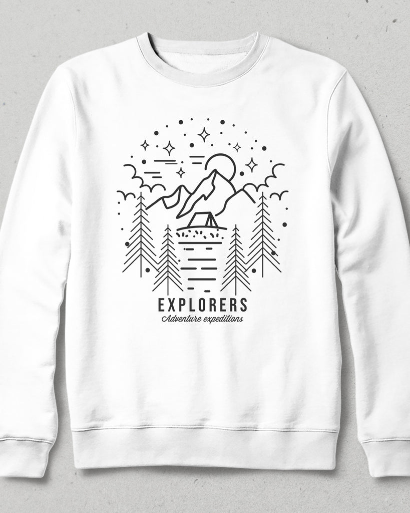 explorers beyaz sweatshirt - basmatik.com