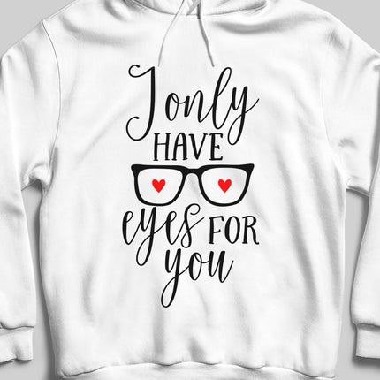 Eyes for you beyaz kapşonlu - basmatik.com