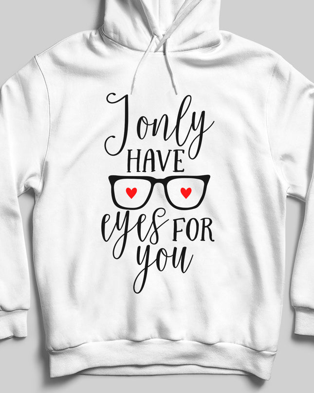 Eyes for you beyaz kapşonlu - basmatik.com