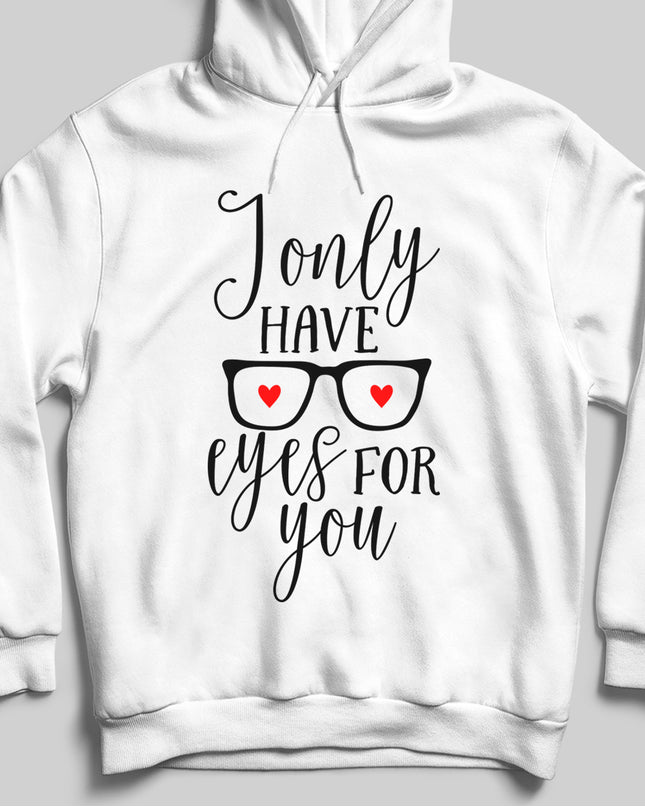 Eyes for you beyaz kapşonlu - basmatik.com