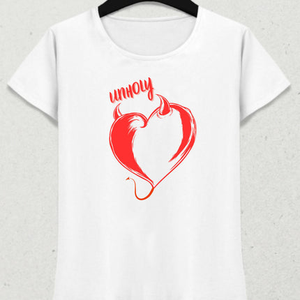 Unholy Kadın Kısa Kollu Pamuklu Penye T-Shirt