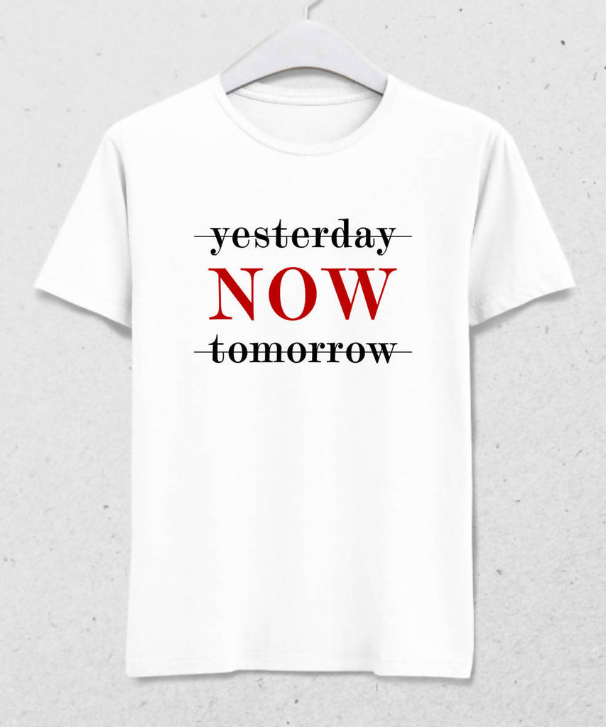 Now Erkek Beyaz Tişört - basmatik.com