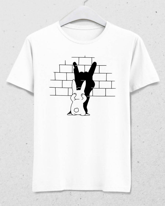 Rabbit Shadow - Tavşan Gölge Oyunu Erkek Tişört - basmatik.com