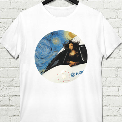 Falling Plane Beyaz Tshirt - basmatik.com