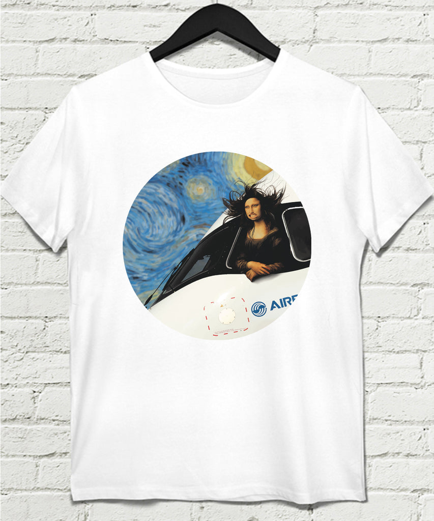 Falling Plane Beyaz Tshirt - basmatik.com