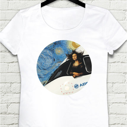 Falling Plane Beyaz Tshirt - basmatik.com