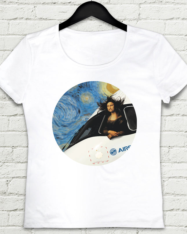Falling Plane Beyaz Tshirt - basmatik.com