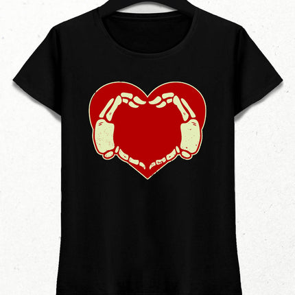Skeleton Heart Kadın Tişört - basmatik.com