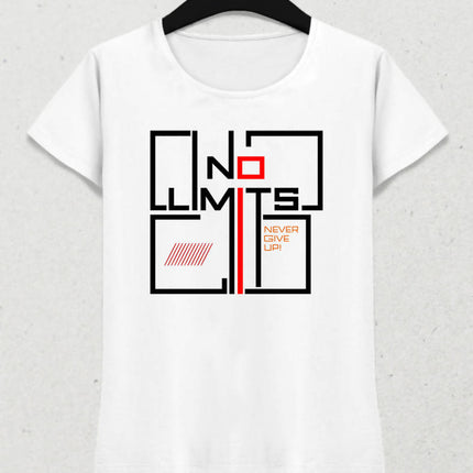 No Limits Kadın Beyaz Tişört - basmatik.com