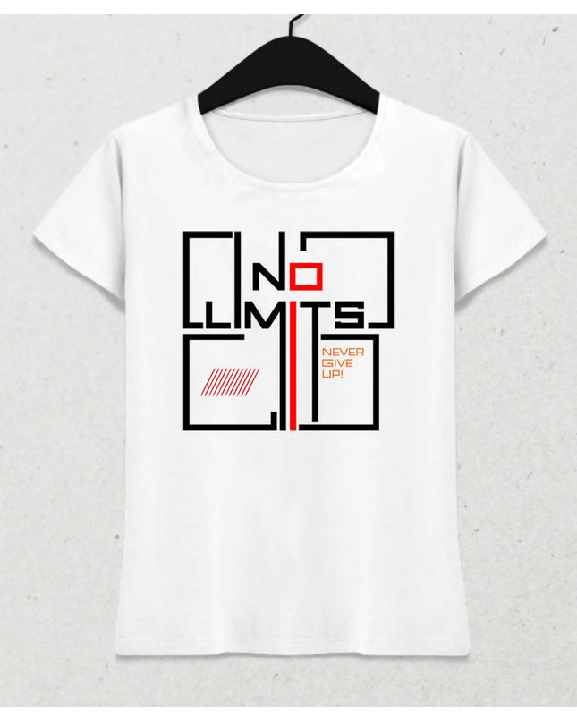 No Limits Kadın Beyaz Tişört - basmatik.com
