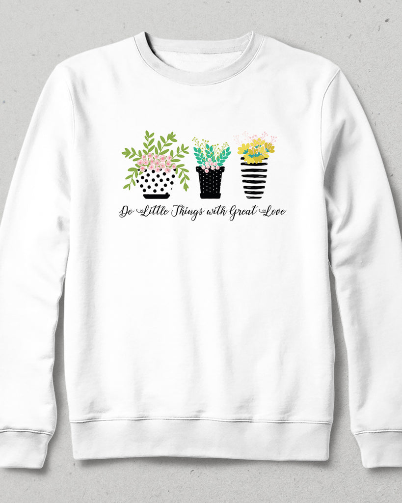 flovers day beyaz sweatshirt - basmatik.com