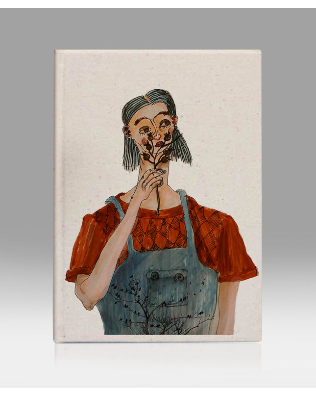 Flower kanvas defter - basmatik.com