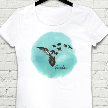Freedom Beyaz Tişört - basmatik.com