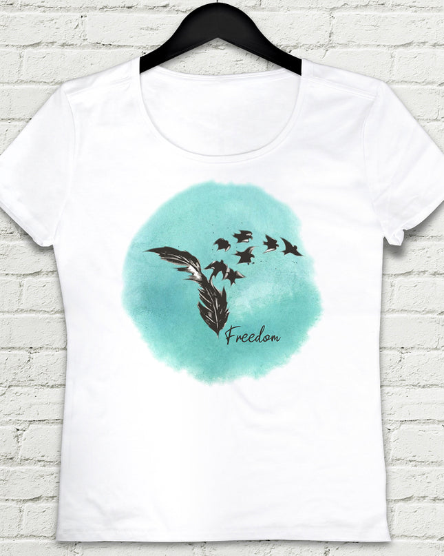Freedom Beyaz Tişört - basmatik.com