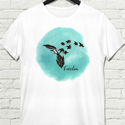 Freedom Beyaz Tişört - basmatik.com