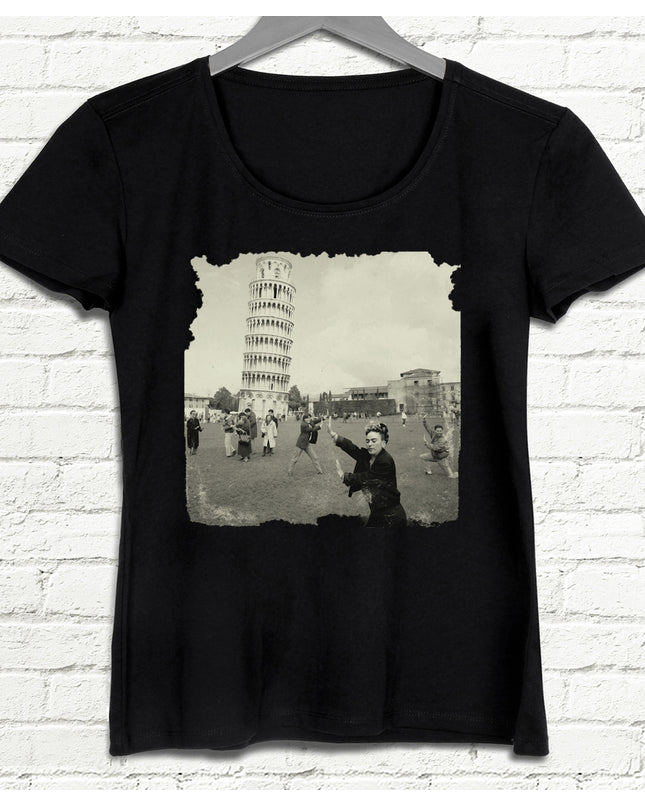 Frida Pisa Kadın Siyah tshirt - basmatik.com