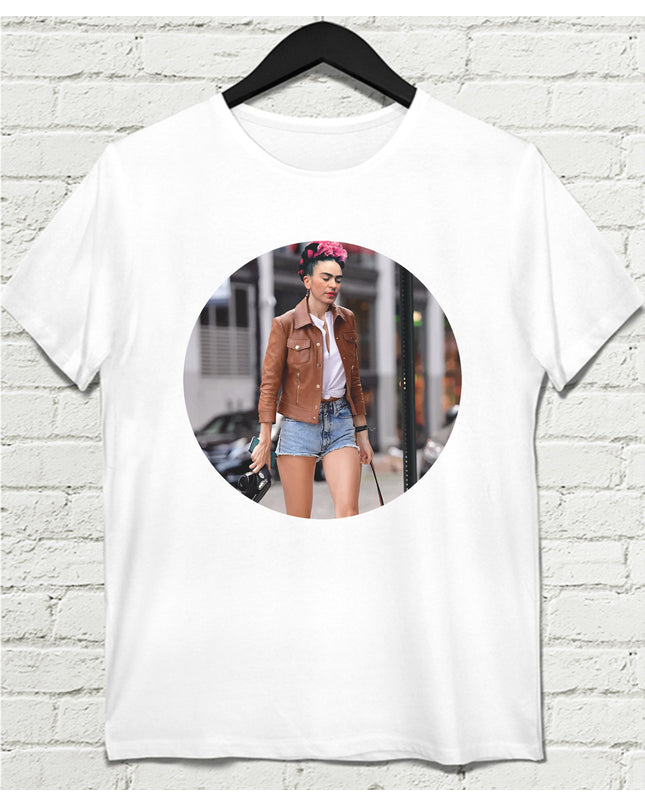 Frida - Street Fashion Beyaz Tshirt - basmatik.com