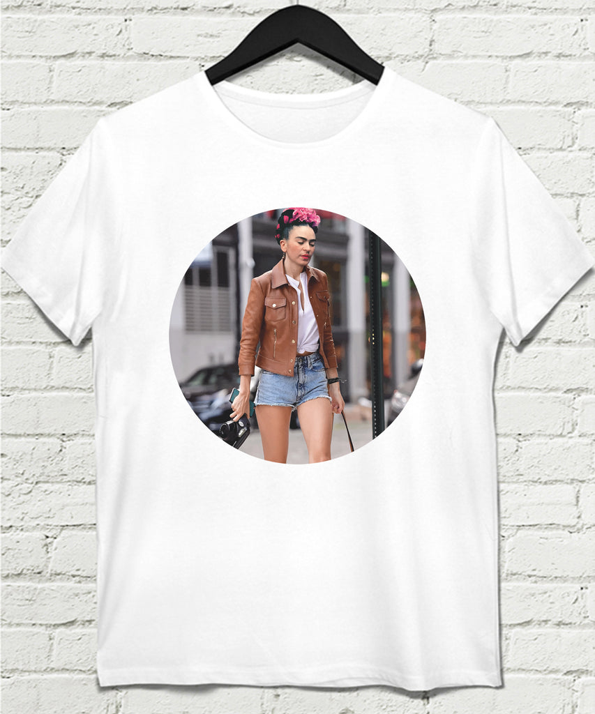Frida - Street Fashion Beyaz Tshirt - basmatik.com