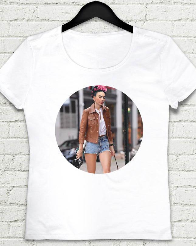 Frida - Street Fashion Beyaz Tshirt - basmatik.com