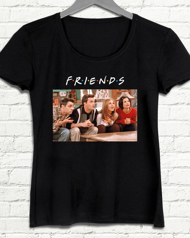 Friends 2 Siyah Tişört - basmatik.com