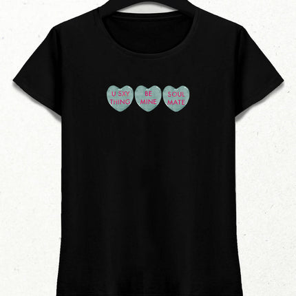 Valentine's IV, Kalpli Slogan Kadın Tişört