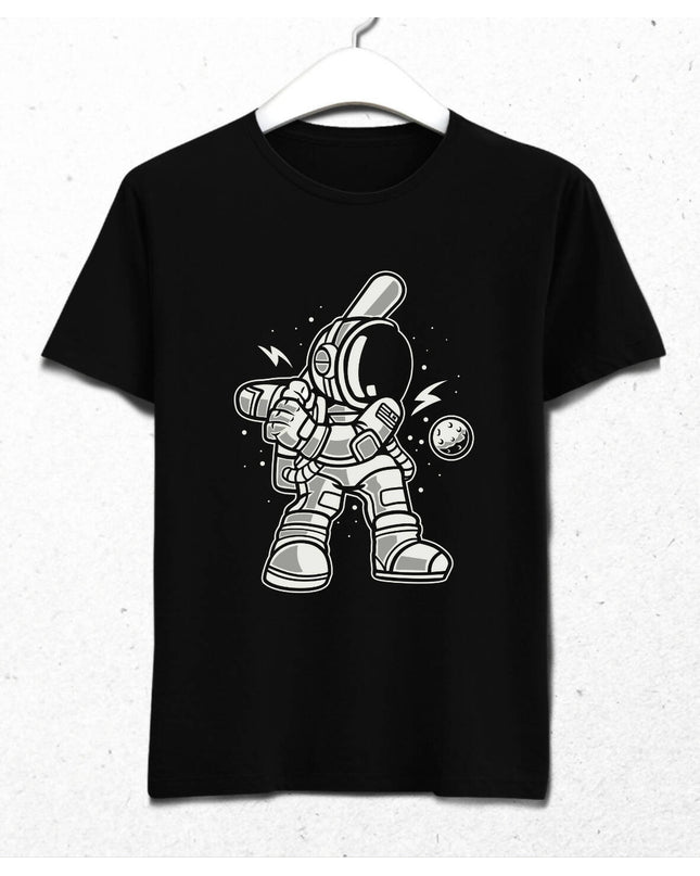 Astronot Uzayda Baseball Oynuyor Tasarım T-shirt