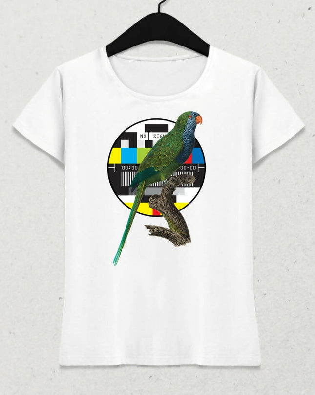 Papağan Kadın Kısa Kol T-shirt 11 - basmatik.com