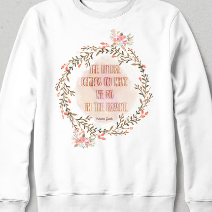 Gandhi beyaz sweatshirt - basmatik.com