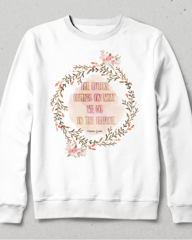 Gandhi beyaz sweatshirt - basmatik.com