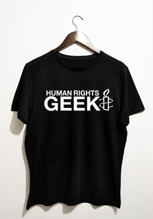 human rights geek siyah t-shirt - basmatik.com