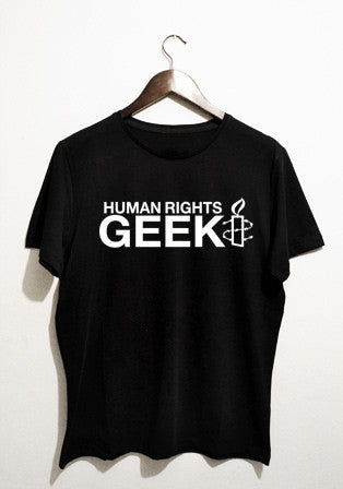 human rights geek siyah t-shirt - basmatik.com
