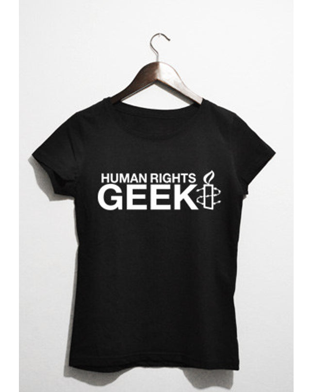 human rights geek siyah t-shirt - basmatik.com