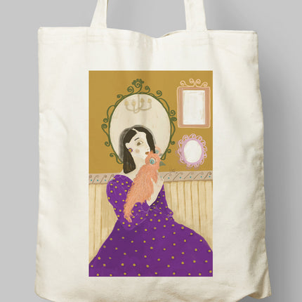 Girl and Bird Bez Çanta - basmatik.com