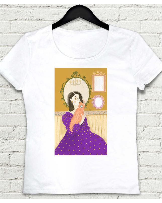 Girl and Bird Kadın tshirt - basmatik.com