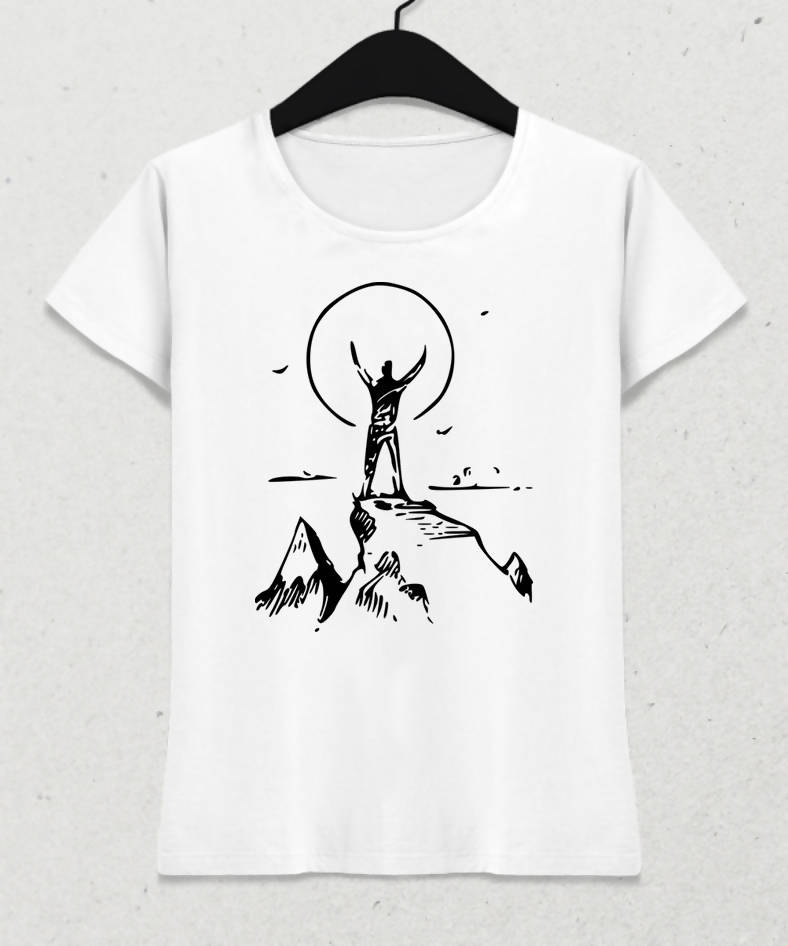 Freedom Kadın Beyaz Tişört - basmatik.com