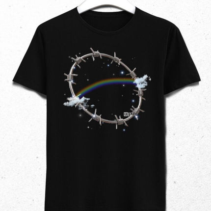 Gökkuşağı Siyah Tişört - basmatik.com