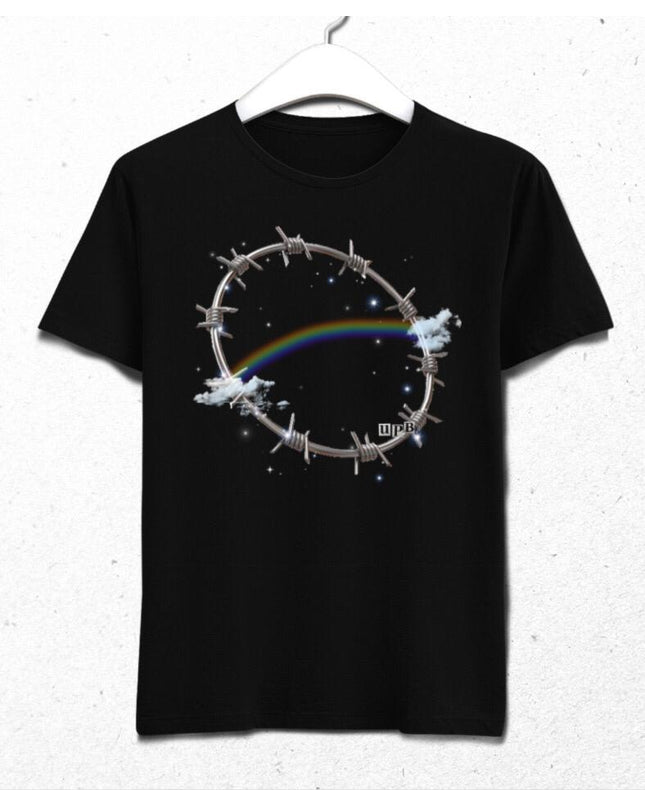 Gökkuşağı Siyah Tişört - basmatik.com