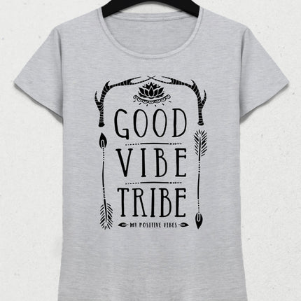 Good vibe gri tişört - basmatik.com