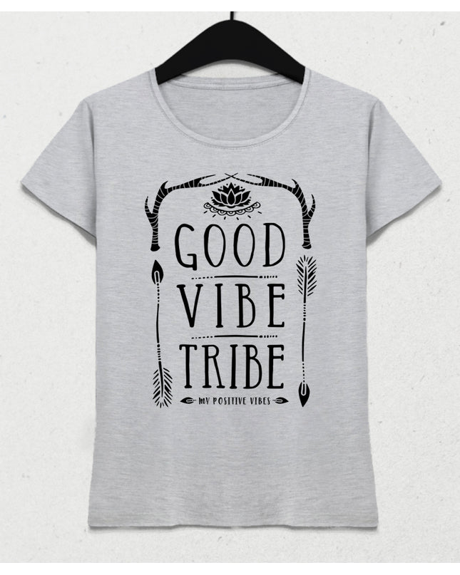 Good vibe gri tişört - basmatik.com