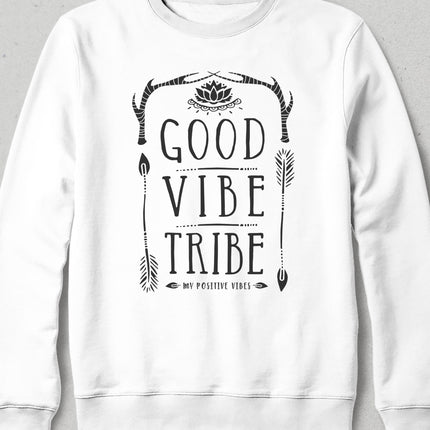 good vibe beyaz sweatshirt - basmatik.com